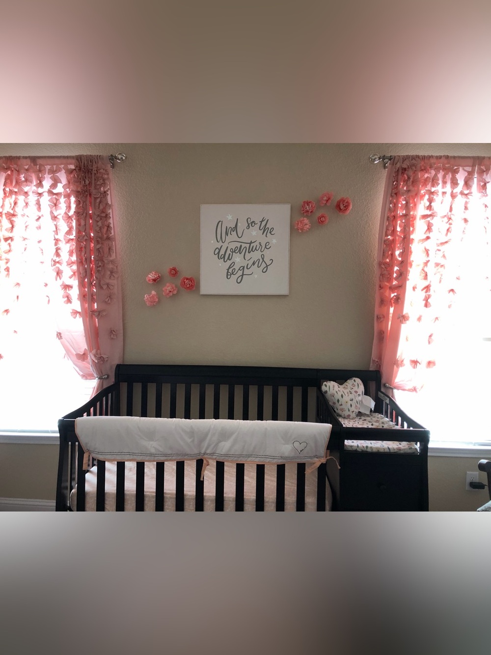 Ellen Degeneres Nursery Crib Bedding Collection White and Gray with Pink Accents